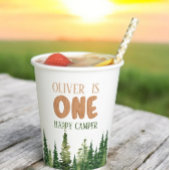 ワンハッピーキャンパーウッドボーイズ1st誕生日 紙コップ