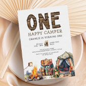 ワンハッピーキャンパーウッドランドキャンピング1st誕生日 招待状