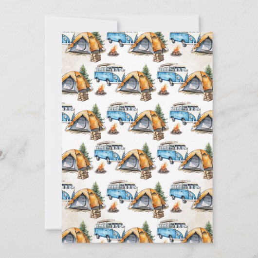 ワンハッピーキャンパーウッドランドファースト誕生日 招待状 (裏面)