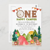 ワンハッピーキャンパーウッドランドベアーボーイズ1歳 ポストカード (正面/裏面)