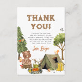 ワンハッピーキャンパーウッドランドボーイ1歳パーティー サンキューカード (正面)