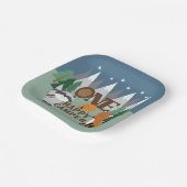 ワンハッピーキャンパーウッドランド動物テントキャンプ ペーパープレート (傾斜あり)