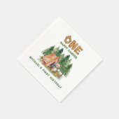 ワンハッピーキャンパーウッドランド水彩一歳 スタンダードカクテルナプキン (角)