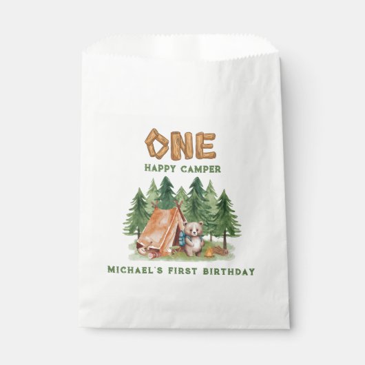 ワンハッピーキャンパーウッドランド水彩一歳 フェイバーバッグ (正面)
