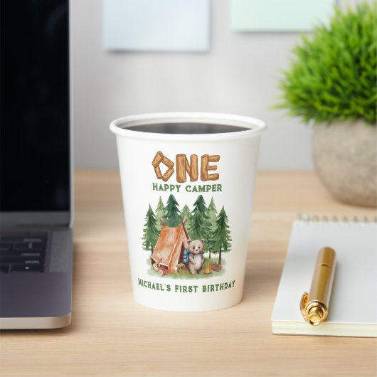 ワンハッピーキャンパーウッドランド水彩一歳 紙コップ (インサイチュ)
