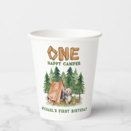 ワンハッピーキャンパーウッドランド水彩一歳 紙コップ