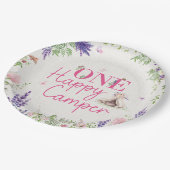 ワンハッピーキャンパーガールズファースト誕生日 ペーパープレート (アングル)