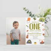 ワンハッピーキャンパーキャンピングファーストバースデーパーティー 招待状 (スタンド正面)