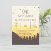 ワンハッピーキャンパーキャンピングファースト誕生日招待状 招待状 (スタンド正面)