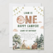ワンハッピーキャンパーキャンピングボーイ1st誕生日 招待状 (正面)