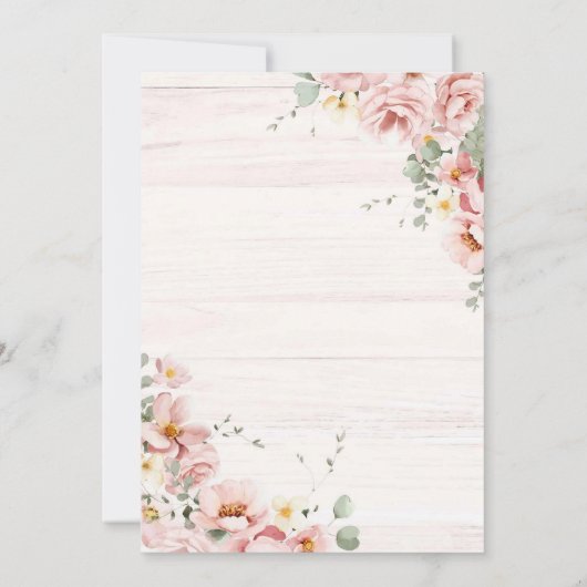 ワンハッピーキャンパーピンク素朴ガール誕生日 招待状 (裏面)