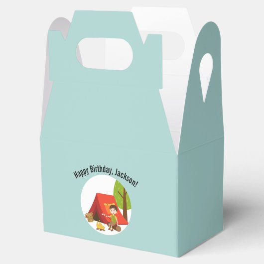 ワンハッピーキャンパーファースト誕生日テントアウトドアパーティー フェイバーボックス (オープン)