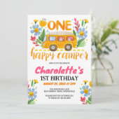 ワンハッピーキャンパーフローラ1st誕生日パーティー 招待状 (スタンド正面)