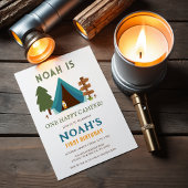 ワンハッピーキャンパーボーイズファースト誕生日 招待状