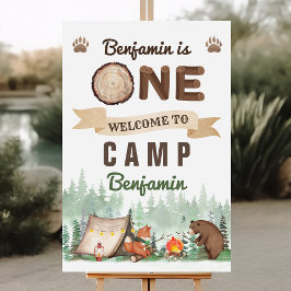 ワンハッピーキャンパーボーイ1stバースデーウェルカムサイン