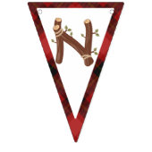 ワンハッピーキャンパーレッドバッファロープレイド1歳 バンティングフラッグ (第2の旗)