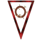 ワンハッピーキャンパーレッドバッファロープレイド1歳 バンティングフラッグ (第1の旗)