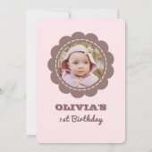 ワンハッピーキャンパー子供の誕生日写真 招待状 (裏面)