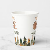 ワンハッピーキャンパー素朴ウッドランド1歳の誕生日 紙コップ (左)