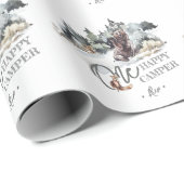 ワンハッピーキャンパー素朴バースデーパーティー ラッピングペーパー (ロールコーナー)