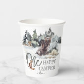 ワンハッピーキャンパー素朴バースデーパーティー 紙コップ (正面)