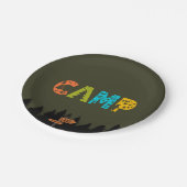 ワンハッピーキャンパー誕生日キッズフォト ペーパープレート (アングル)