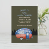 ワンハッピーキャンパー誕生日キッズ 招待状 (スタンド正面)