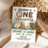 ワンハッピーキャンパー誕生日キャンプ招待状 招待状