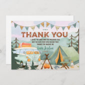 ワンハッピーキャンパー誕生日サンキューカード 招待状 (正面/裏面)