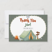 ワンハッピーキャンパー誕生日サンキューカード 招待状 (正面)