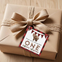 ワンハッピーキャンパー誕生日サンキューメッセージカード フェイバータグ