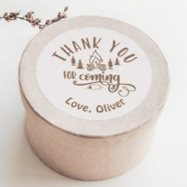 ワンハッピーキャンパー誕生日サンキュー ラウンドシール