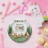 ワンハッピーキャンパー誕生日パーティー ペーパープレート (パーティー)