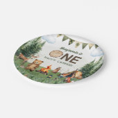 ワンハッピーキャンパー誕生日パーティー ペーパープレート (アングル)