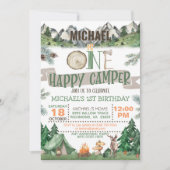 ワンハッピーキャンパー誕生日招待状 招待状 (正面)