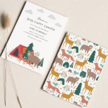 ワンハッピーキャンパー誕生日招待状