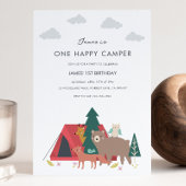 ワンハッピーキャンパー誕生日招待状 招待状