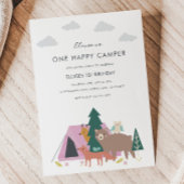 ワンハッピーキャンパー誕生日招待状 招待状
