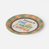ワンハッピーキャンパー誕生日紙プレート ペーパープレート (アングル)