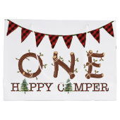 ワンハッピーキャンパー1歳の誕生日パ素朴ーティー ラージペーパーバッグ (裏面)