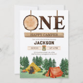 ワンハッピーキャンパー1歳の誕生日 招待状 (正面)