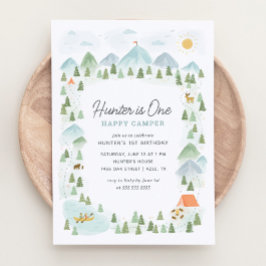 ワンハッピーキャンパー1歳の誕生日 招待状