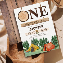 ワンハッピーキャンパー1歳の誕生日 招待状