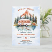 ワンハッピーキャンパー1stバースデーキャンピングパーティー 招待状 (スタンド正面)
