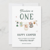 ワンハッピーキャンパー1stバースデーキャンプ 招待状 (正面)