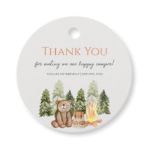 ワンハッピーキャンパー1stバースデーパーティーフェイスラベル