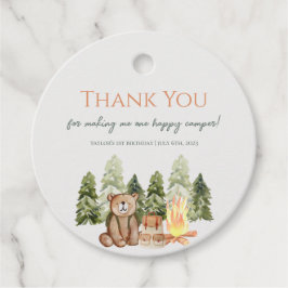 ワンハッピーキャンパー1stバースデーパーティーフェイスラベル フェイバータグ