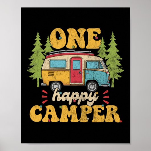 ワンハッピーキャンパー1st誕生日パーティーレトロマザーズ ポスター (正面)