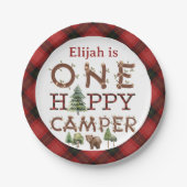 ワンハッピーキャンパー1st誕生日パーティー紙プレート ペーパープレート (正面)