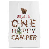 ワンハッピーキャンパー1st誕生日パーティー ミディアムペーパーバッグ (裏面)